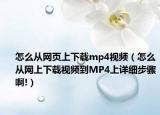 怎么從網(wǎng)頁上下載mp4視頻（怎么從網(wǎng)上下載視頻到MP4上詳細(xì)步驟啊!）