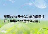 蘋果volte是什么功能在哪里打開（蘋果volte是什么功能）