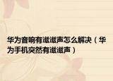 華為音響有滋滋聲怎么解決（華為手機(jī)突然有滋滋聲）