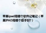 蘋果ipad用哪個(gè)軟件記筆記（蘋果IPAD用哪個(gè)助手好?）