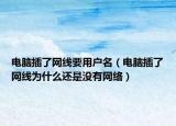 電腦插了網(wǎng)線要用戶名（電腦插了網(wǎng)線為什么還是沒有網(wǎng)絡(luò)）