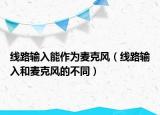 線路輸入能作為麥克風(fēng)（線路輸入和麥克風(fēng)的不同）