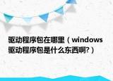 驅(qū)動程序包在哪里（windows 驅(qū)動程序包是什么東西啊?）