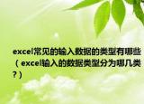 excel常見的輸入數(shù)據(jù)的類型有哪些（excel輸入的數(shù)據(jù)類型分為哪幾類?）