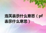 泡芙表示什么意思（pf表示什么意思）