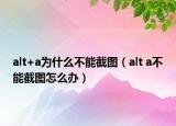 alt+a為什么不能截圖（alt a不能截圖怎么辦）