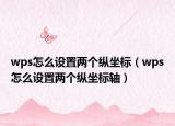 wps怎么設(shè)置兩個(gè)縱坐標(biāo)（wps怎么設(shè)置兩個(gè)縱坐標(biāo)軸）