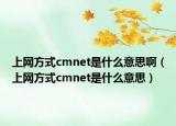 上網(wǎng)方式cmnet是什么意思啊（上網(wǎng)方式cmnet是什么意思）