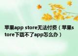 蘋(píng)果app store無(wú)法付費(fèi)（蘋(píng)果store下載不了app怎么辦）