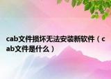 cab文件損壞無(wú)法安裝新軟件（cab文件是什么）