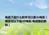電視下載什么軟件可以看3d電影（哪里可以下載3D電影,電視看的那種）
