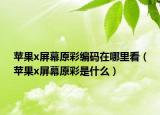 蘋果x屏幕原彩編碼在哪里看（蘋果x屏幕原彩是什么）