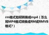 rm格式如何轉(zhuǎn)換成mp4（怎么將MP4格式轉(zhuǎn)換成RM或RMVB格式?）