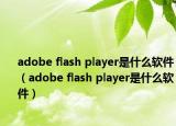 adobe flash player是什么軟件（adobe flash player是什么軟件）