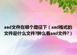 asd文件在哪個路徑下（asd格式的文件是什么文件?腫么看asd文件?）