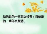 微信咻的一聲怎么設(shè)置（微信咻的一聲怎么取消）