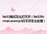 fat32格式怎么打不開（fat32format.exemp3打不開怎么處理）