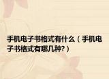 手機電子書格式有什么（手機電子書格式有哪幾種?）