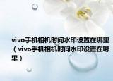 vivo手機(jī)相機(jī)時間水印設(shè)置在哪里（vivo手機(jī)相機(jī)時間水印設(shè)置在哪里）