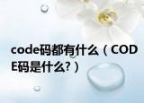 code碼都有什么（CODE碼是什么?）