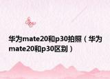 華為mate20和p30拍照（華為mate20和p30區(qū)別）
