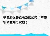 蘋果怎么看充電次數(shù)教程（蘋果怎么看充電次數(shù)）