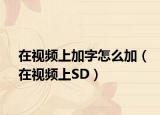 在視頻上加字怎么加（在視頻上SD）