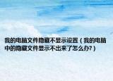 我的電腦文件隱藏不顯示設(shè)置（我的電腦中的隱藏文件顯示不出來了怎么辦?）