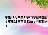 蘋果11與蘋果11pro拍視頻區(qū)別（蘋果11與蘋果11pro拍照對比）