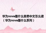 華為nova是什么意思中文怎么讀（華為nova是什么系列）
