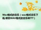 Wav格式的音樂（wav格式音樂下載,哪里WAV格式的音樂啊???）