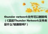 thunder network文件可以刪除嗎（C盤的Thunder Network文件夾是什么?能刪除嗎?）