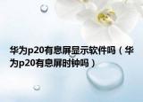 華為p20有息屏顯示軟件嗎（華為p20有息屏時鐘嗎）