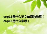 cop15是什么英文單詞的縮寫（cop15是什么意思）