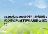 e5200和e3200哪個好（酷睿雙核E5200的CPU好不好??大概什么檔次?）