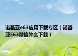 諾基亞e63應(yīng)用下載專區(qū)（諾基亞E63微信腫么下載）