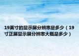 19英寸的顯示屏分辨率是多少（19寸正屏顯示屏分辨率大概是多少）