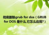 徹底刪除grub for dos（GRUB for DOS 是什么,它怎么應用?）