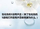生化危機5沒有聲音（按了生化危機5游戲打開后有聲音卻黑屏為什么,）