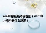 win10系統(tǒng)版本的區(qū)別（win10 os版本是什么意思）