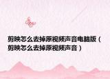 剪映怎么去掉原視頻聲音電腦版（剪映怎么去掉原視頻聲音）