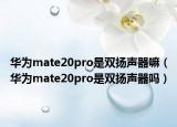 華為mate20pro是雙揚(yáng)聲器嘛（華為mate20pro是雙揚(yáng)聲器嗎）
