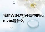 我的WIN7打開項中的run.vbs是什么