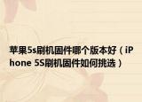 蘋果5s刷機固件哪個版本好（iPhone 5S刷機固件如何挑選）