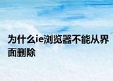 為什么ie瀏覽器不能從界面刪除