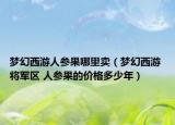 夢(mèng)幻西游人參果哪里賣（夢(mèng)幻西游 將軍區(qū) 人參果的價(jià)格多少年）
