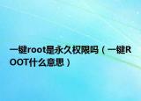 一鍵root是永久權(quán)限嗎（一鍵ROOT什么意思）