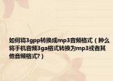 如何將3gpp轉(zhuǎn)換成mp3音頻格式（腫么將手機音頻3ga格式轉(zhuǎn)換為mp3或者其他音頻格式?）
