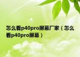 怎么看p40pro屏幕廠家（怎么看p40pro屏幕）