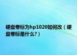 硬盤卷標為hp1020如何改（硬盤卷標是什么?）